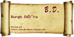 Burgh Dóra névjegykártya